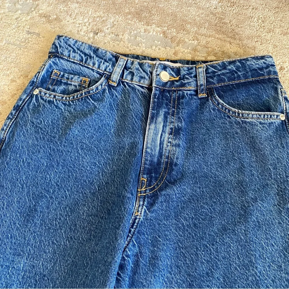 Zara Wide Leg Flare Jeans Retro Vintage Inspired Barrel Classic Blue Denim: 4 - Picture 2 of 10